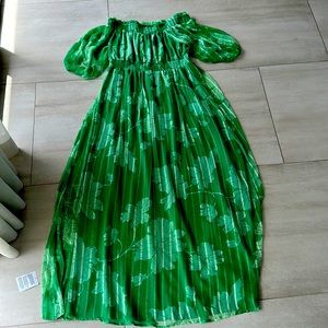 ASOS Tall Green Off Shoulder Dress Size 16